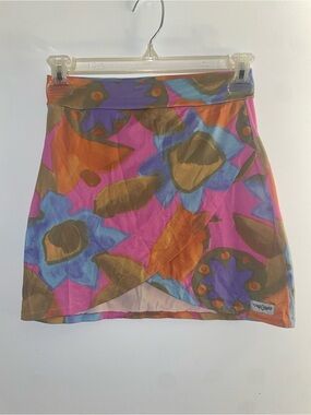 Vintage 90s Floral Sarong Skirt- Pink/Blue/Tan/Purple/Orange